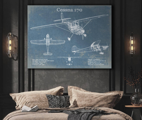 Cutler West Cessna 170 Original Blueprint Art