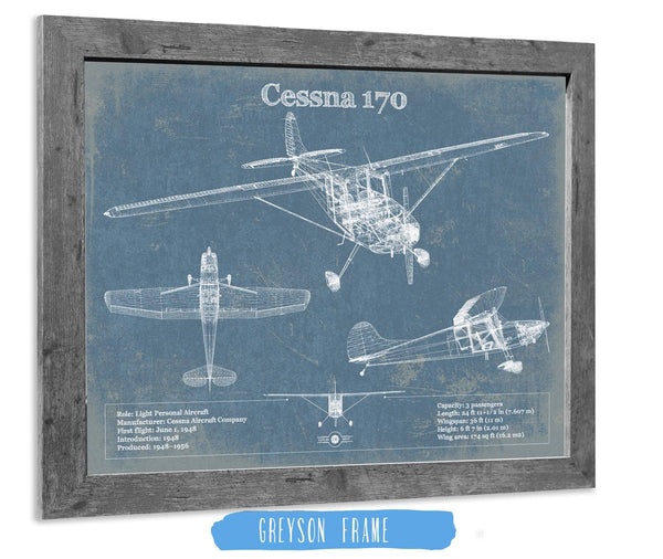 Cutler West Cessna 170 Original Blueprint Art