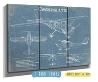 Cutler West Cessna Collection 48" x 32" / 3 Panel Canvas Wrap Cessna 172 Original Blueprint Art 876562490-TOP