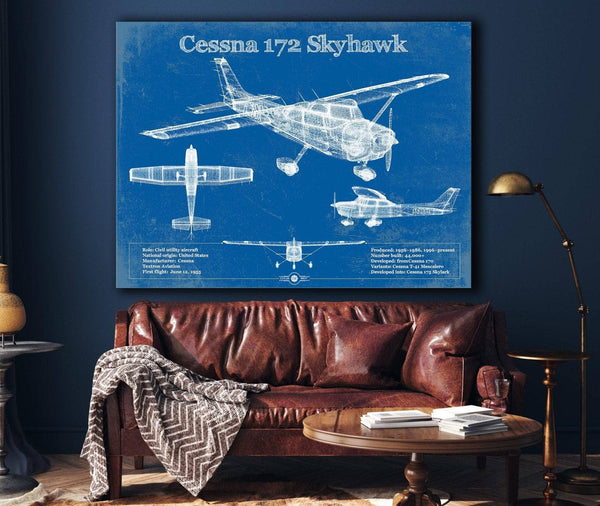 Cutler West Cessna 172 Skyhawk Original Blueprint Art
