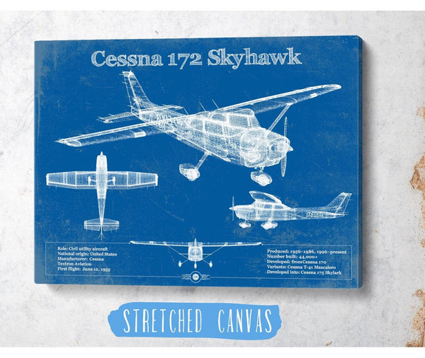 Cutler West Cessna 172 Skyhawk Original Blueprint Art