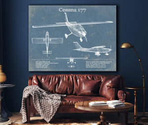 Cutler West Cessna 177 (Cardinal) Vintage Blueprint Airplane Print