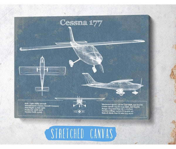 Cutler West Cessna 177 (Cardinal) Vintage Blueprint Airplane Print