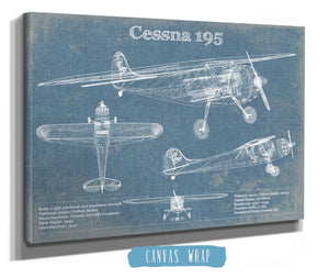 Cutler West Cessna 195 Original Blueprint Art