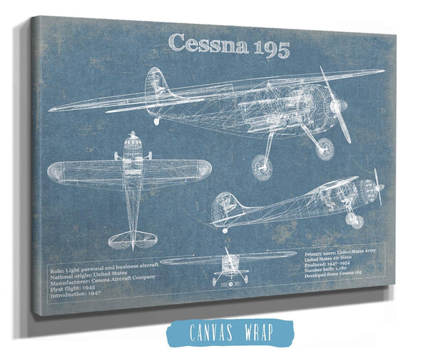 Cutler West Cessna 195 Original Blueprint Art