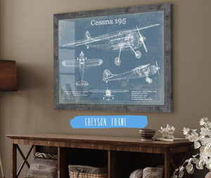 Cutler West Cessna 195 Original Blueprint Art