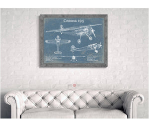 Cutler West Cessna 195 Original Blueprint Art