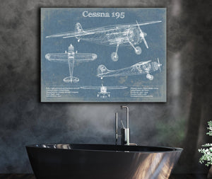 Cutler West Cessna 195 Original Blueprint Art
