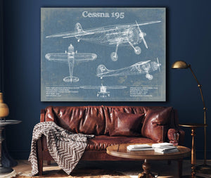 Cutler West Cessna 195 Original Blueprint Art