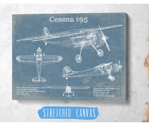 Cutler West Cessna 195 Original Blueprint Art