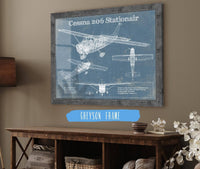 Cutler West Cessna Collection Cessna 206 Stationair Vintage Blueprint Airplane Print