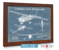 Cutler West Cessna Collection 14" x 11" / Walnut Frame Cessna 206 Stationair Vintage Blueprint Airplane Print 891069023_50126