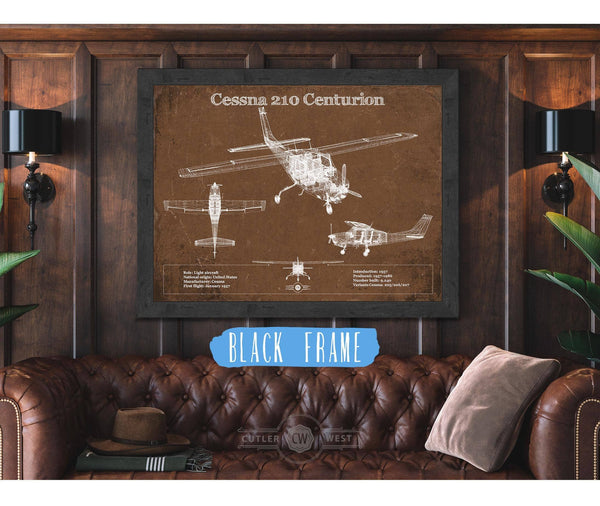 Cutler West Cessna 210 Centurion Original Blueprint Art