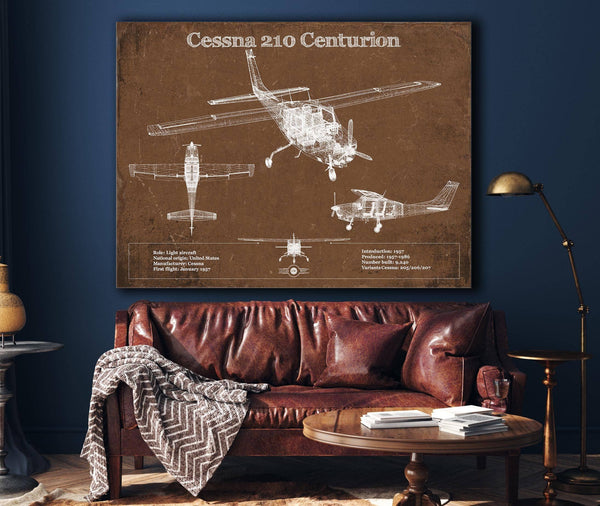 Cutler West Cessna 210 Centurion Original Blueprint Art