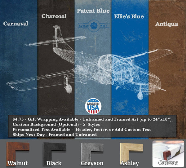 Cutler West Cessna 210 Centurion Original Blueprint Art