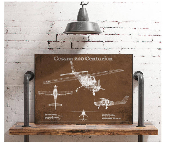 Cutler West Cessna 210 Centurion Original Blueprint Art