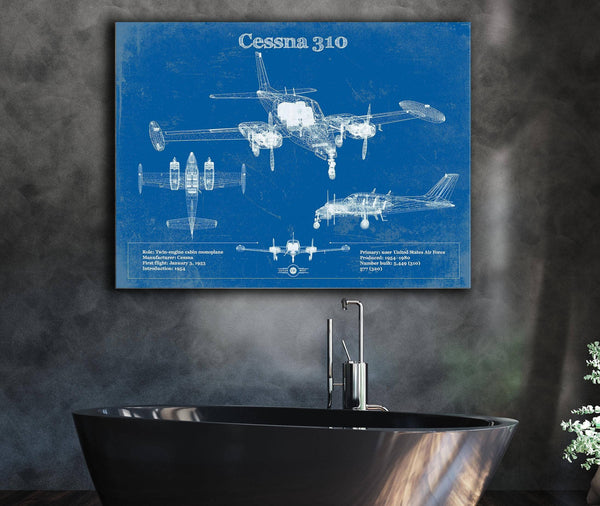 Cutler West Cessna 310D V06 Original Blueprint Art