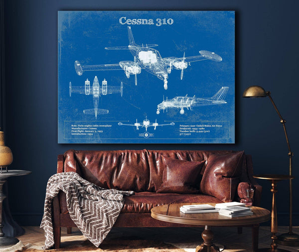 Cutler West Cessna 310D V06 Original Blueprint Art