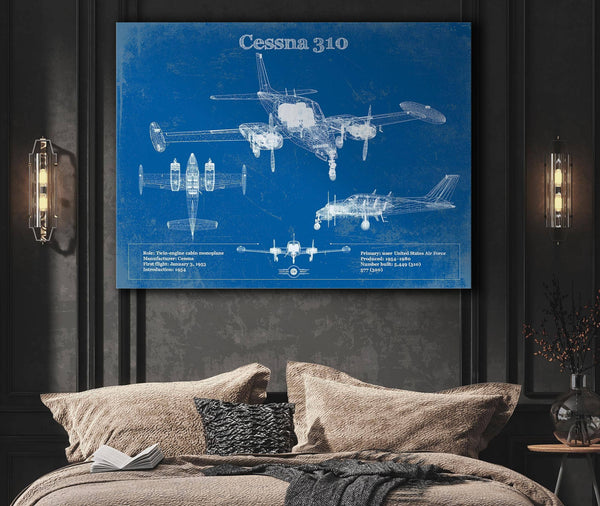 Cutler West Cessna 310D V06 Original Blueprint Art