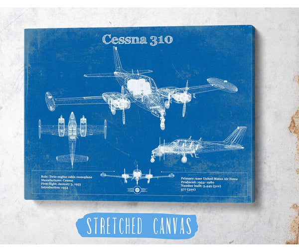 Cutler West Cessna 310D V06 Original Blueprint Art