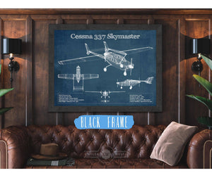 Cutler West Cessna 337 Skymaster Air Taxi Aircraft Original Blueprint Art