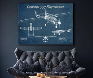 Cutler West Cessna 337 Skymaster Air Taxi Aircraft Original Blueprint Art