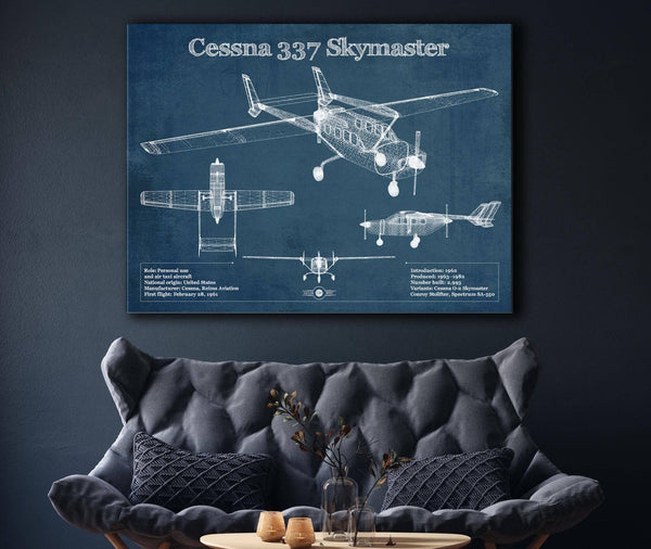 Cutler West Cessna 337 Skymaster Air Taxi Aircraft Original Blueprint Art