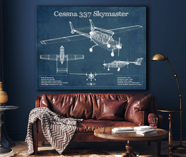 Cutler West Cessna 337 Skymaster Air Taxi Aircraft Original Blueprint Art