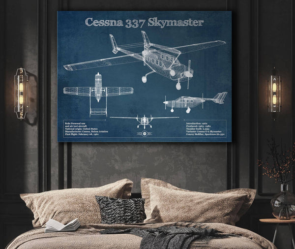 Cutler West Cessna 337 Skymaster Air Taxi Aircraft Original Blueprint Art