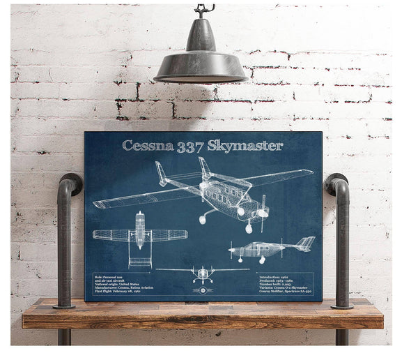 Cutler West Cessna 337 Skymaster Air Taxi Aircraft Original Blueprint Art