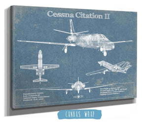Cutler West Cessna Citation CJ4 Vintage Blueprint Airplane Print