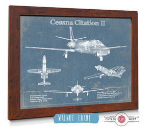 Cutler West Cessna Citation CJ4 Vintage Blueprint Airplane Print