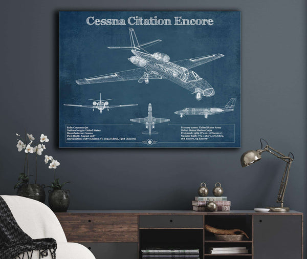 Cutler West Cessna Citation Encore Jet Original Blueprint Art