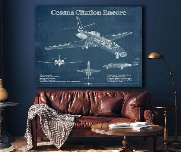 Cutler West Cessna Citation Encore Jet Original Blueprint Art