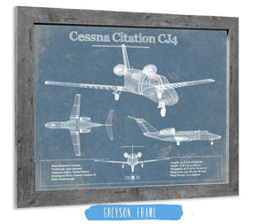 14" x 11" / Greyson Frame Cutler West Cessna Citation II Original Blueprint Art