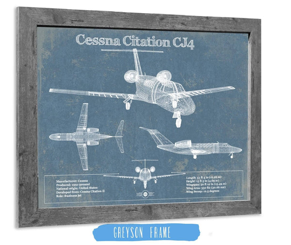14" x 11" / Greyson Frame Cutler West Cessna Citation II Original Blueprint Art