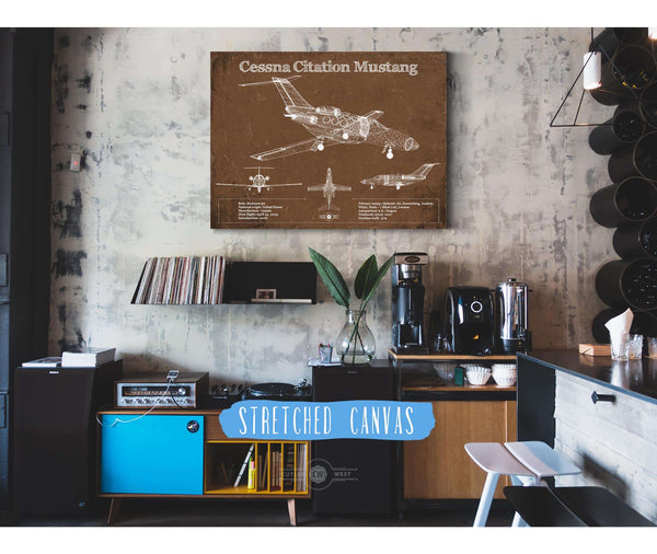 Cutler West Cessna Citation Mustang Original Blueprint Art