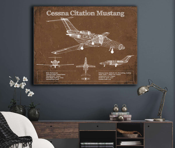 Cutler West Cessna Citation Mustang Original Blueprint Art