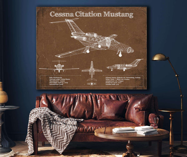 Cutler West Cessna Citation Mustang Original Blueprint Art