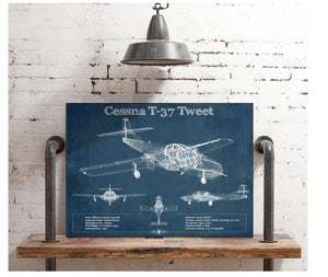 Cutler West Cessna T-37 Tweet Trainer Aircraft Original Blueprint Art