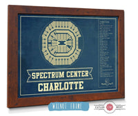 Cutler West Basketball Collection 14" x 11" / Walnut Frame Charlotte Hornets Spectrum Center Vintage Basketball Blueprint NBA Print 933350159_75972