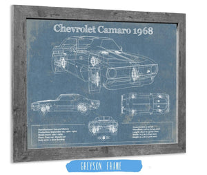 14" x 11" / Greyson Frame Cutler West Chevrolet Camaro 1968 Blueprint Vintage Auto Patent Print