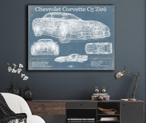 Cutler West Chevrolet Corvette C5 Z06 Convertible Blueprint Vintage Auto Patent Print