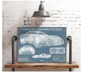 Cutler West Chevrolet Corvette C5 Z06 Convertible Blueprint Vintage Auto Patent Print