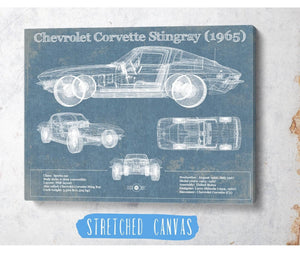 Cutler West Chevrolet Corvette Stingray 1965 Blueprint Vintage Auto Print