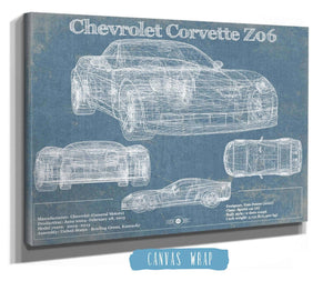 Cutler West Chevrolet Corvette Z06 Blueprint Vintage Auto Print
