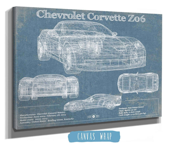 Cutler West Chevrolet Corvette Z06 Blueprint Vintage Auto Print