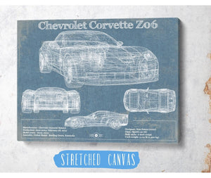 Cutler West Chevrolet Corvette Z06 Blueprint Vintage Auto Print