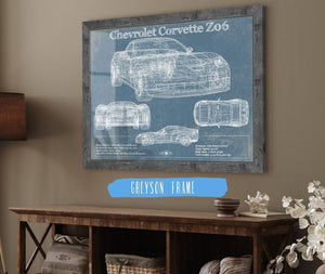 Cutler West Chevrolet Corvette Z06 Blueprint Vintage Auto Print