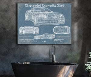 Cutler West Chevrolet Corvette Z06 Blueprint Vintage Auto Print